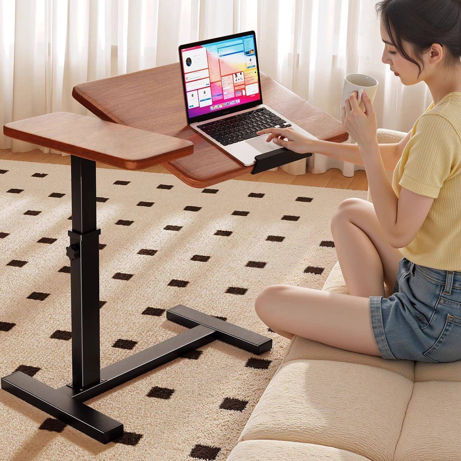 沙发边几可移动升降床边桌客厅家用简约阳台小茶几卧室折叠置物架