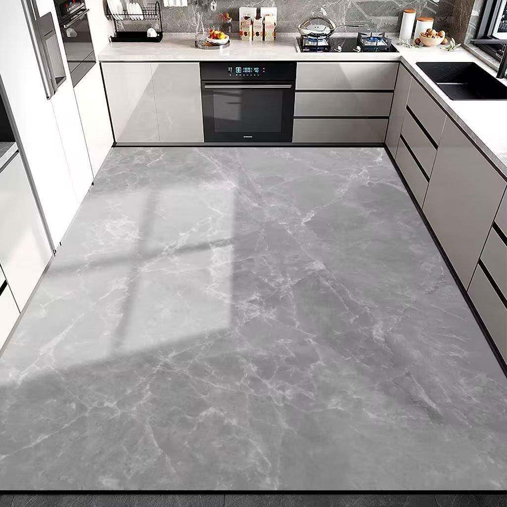 厨房地垫防滑防油可擦免洗pvc防水耐脏地毯家用专用厨房满铺地垫