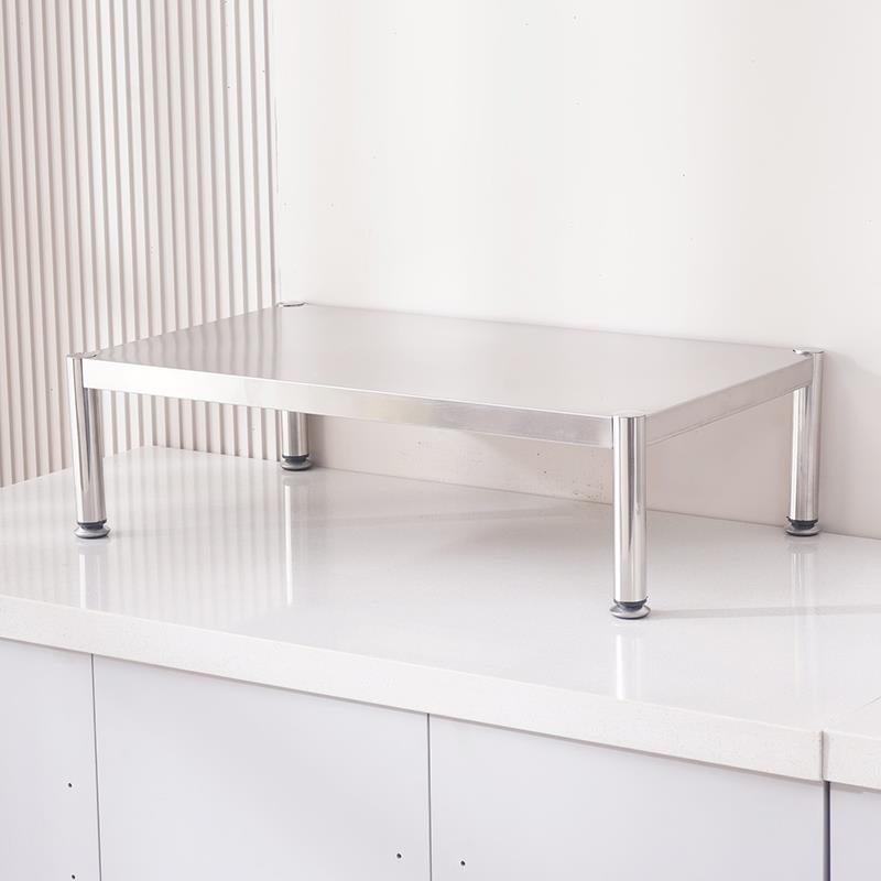 不锈钢加厚置物架橱柜内隔层厨房台面可调防滑电磁炉一层单层支架