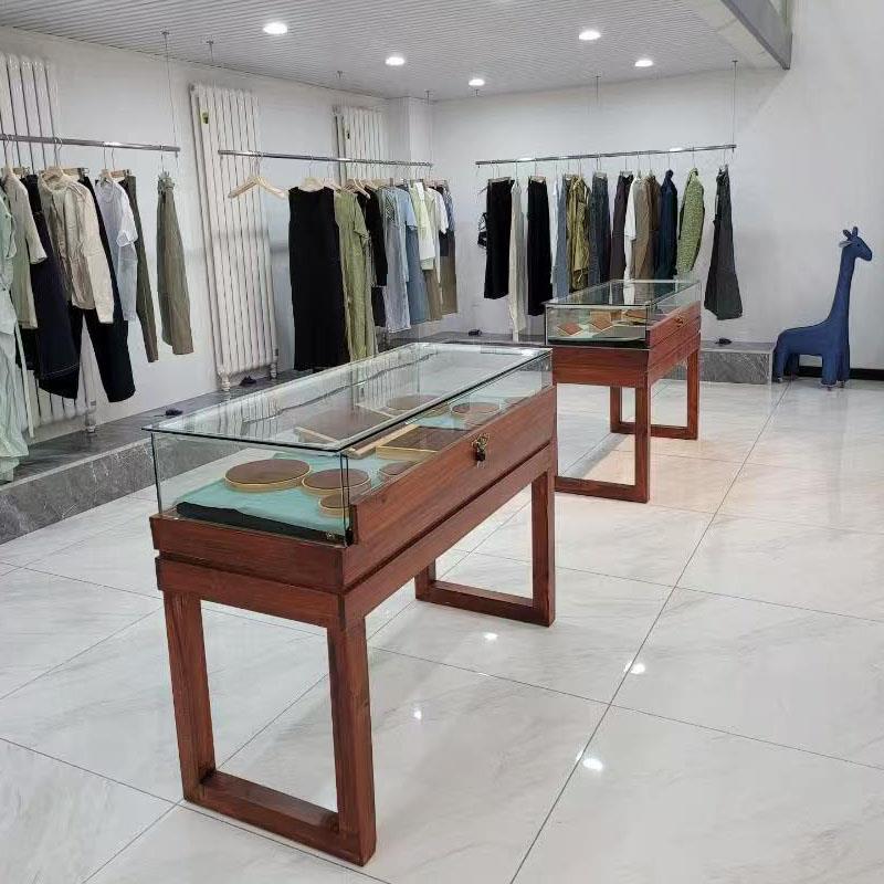 实木复古饰品柜珠宝玉器展示柜博物馆古董文玩展柜玻璃首饰展示柜