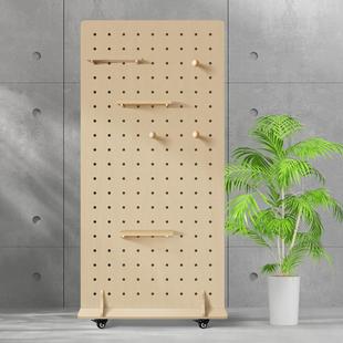 屏风玄关隔断定制小屏风北欧落地置物挂板洞洞板架 洞洞板实木立式