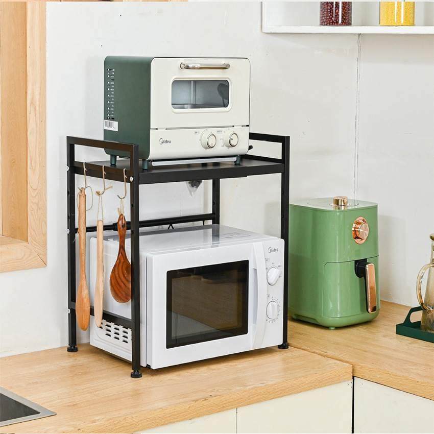 层加厚加粗承重伸缩微波炉架厨房置物架台面整理收纳烤箱调料架