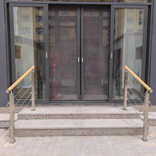 不锈钢家用门口304立柱拉丝护栏庭院老人 儿童楼梯扶手阳台围栏杆