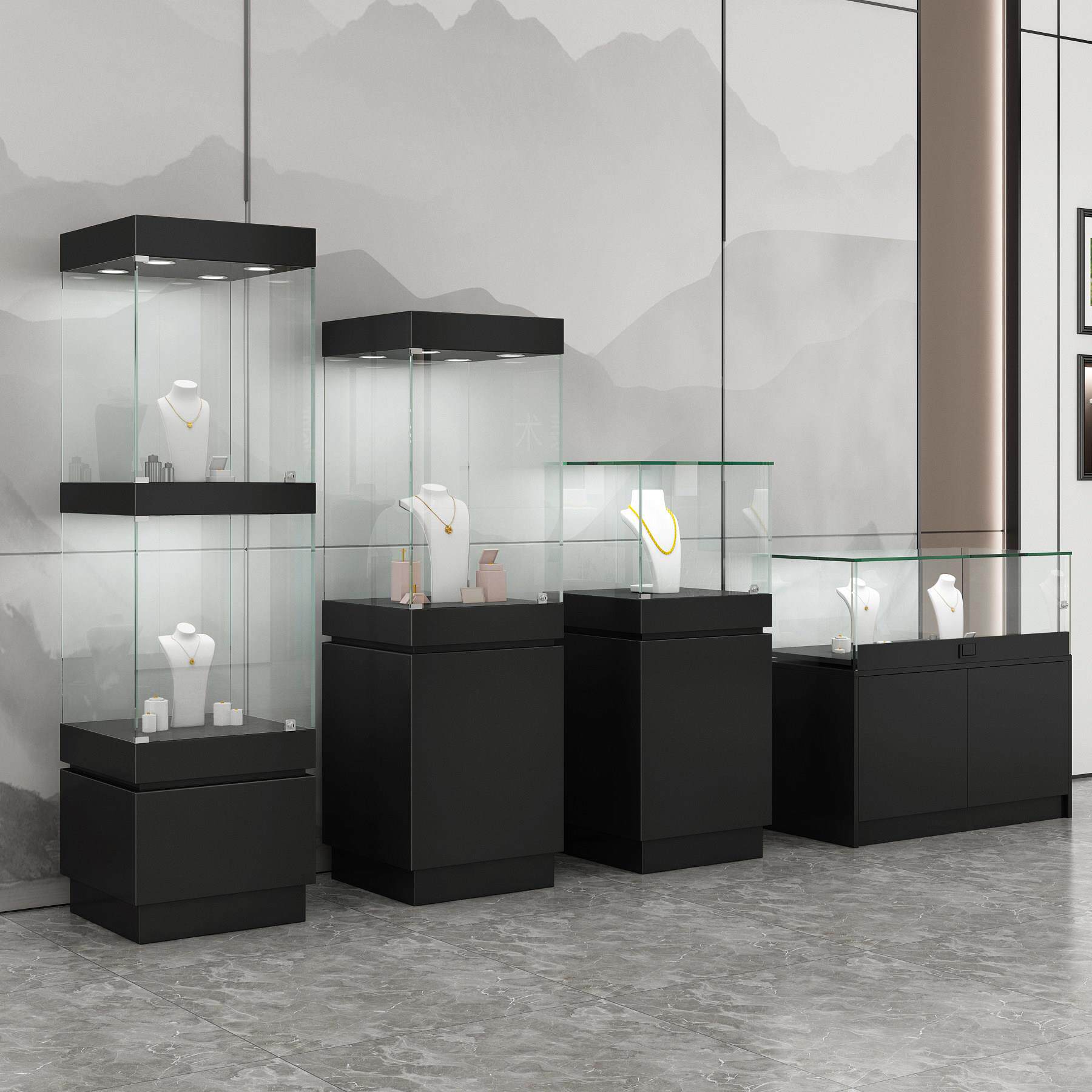 玻璃展柜博物馆展示柜瓷器古董玻璃柜玉器珠宝玻璃柜样品柜台定制