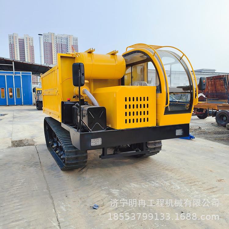 森林沼泽不同地形转运搬运履带式运输车 车厢承重8吨可旋转自卸