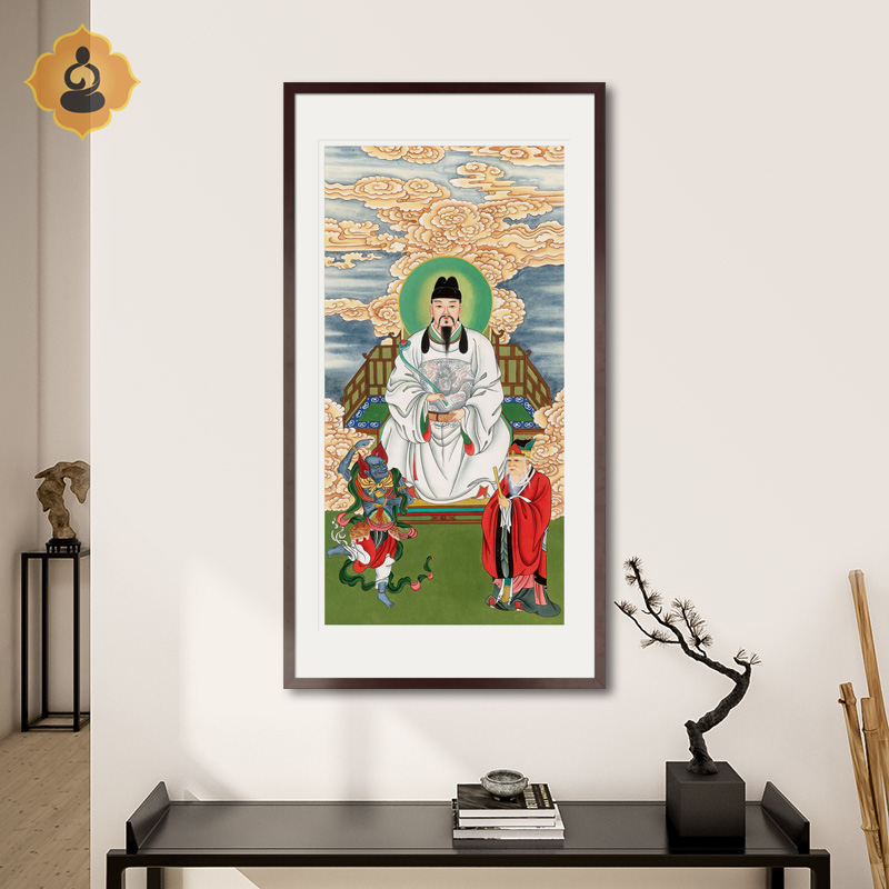 工笔文昌帝君文曲星魁星点状元高中金榜题名供奉祈愿中式画框卷轴