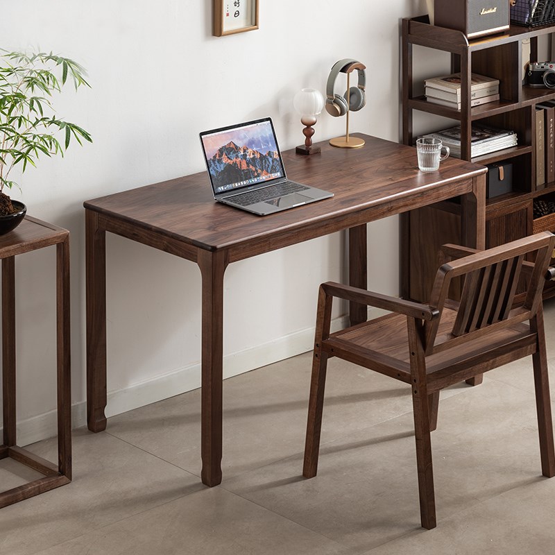 北美黑胡桃木茶桌新中式实木泡茶桌茶台阳台家用餐桌书桌功夫茶几