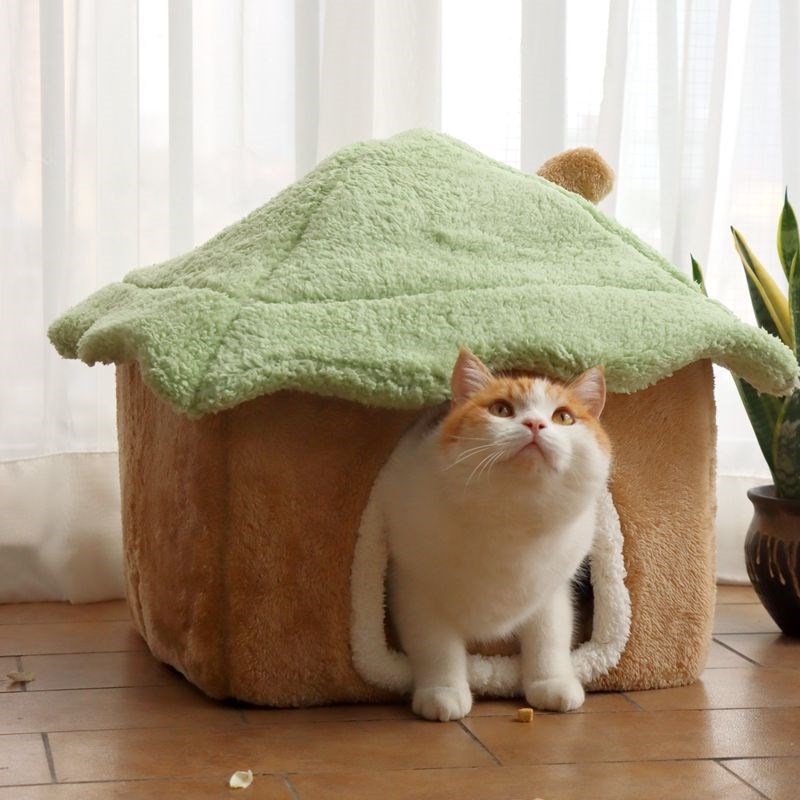 猫窝冬季保暖四季通用网红别墅房子可拆洗封闭式猫咪屋宠物狗窝