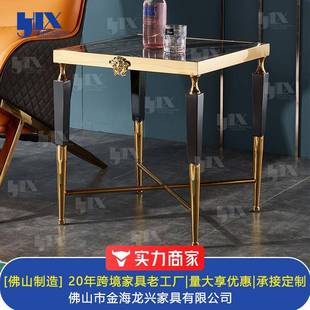 大理石沙发边几现代简约家用客厅不锈钢角几高级感花盆架 意式