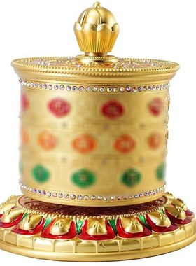 藏式指捻车载民族转轮铜合金精致雕花指捻摆件转动顺滑持久不卡顿