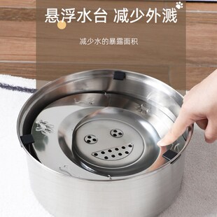 狗碗不锈钢悬浮水碗宠物漂浮狗盆防打翻猫狗狗防黑下巴喝水不湿嘴