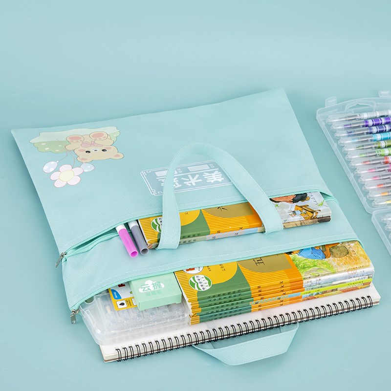 特大号美术袋8开8k文件袋手提书袋小学生画画马克笔防水收纳包美