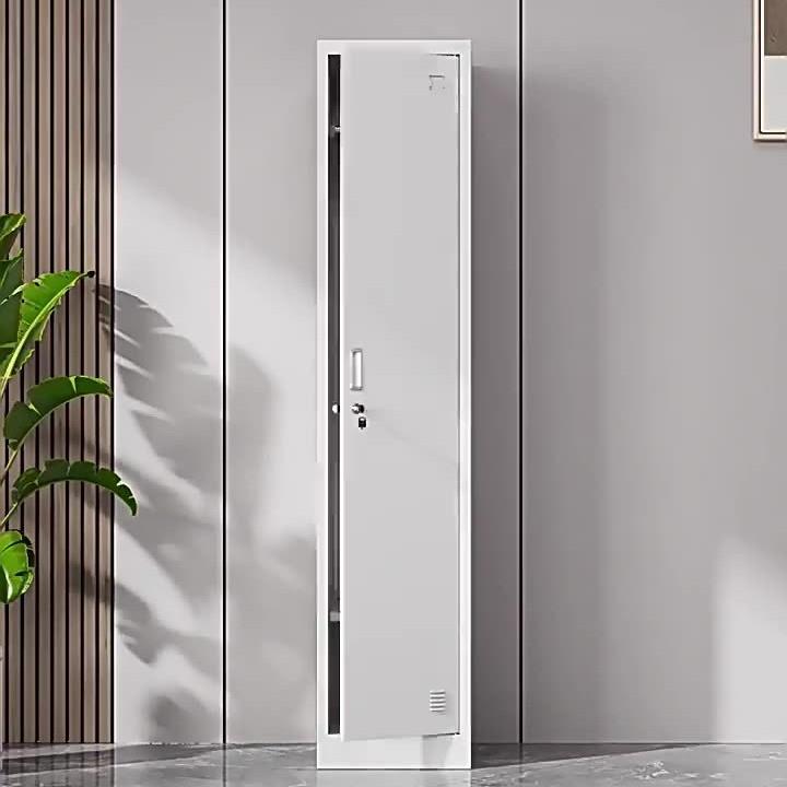 铁皮单人柜员工更衣柜金属储物柜钢制储物柜换衣柜带锁办公文件柜