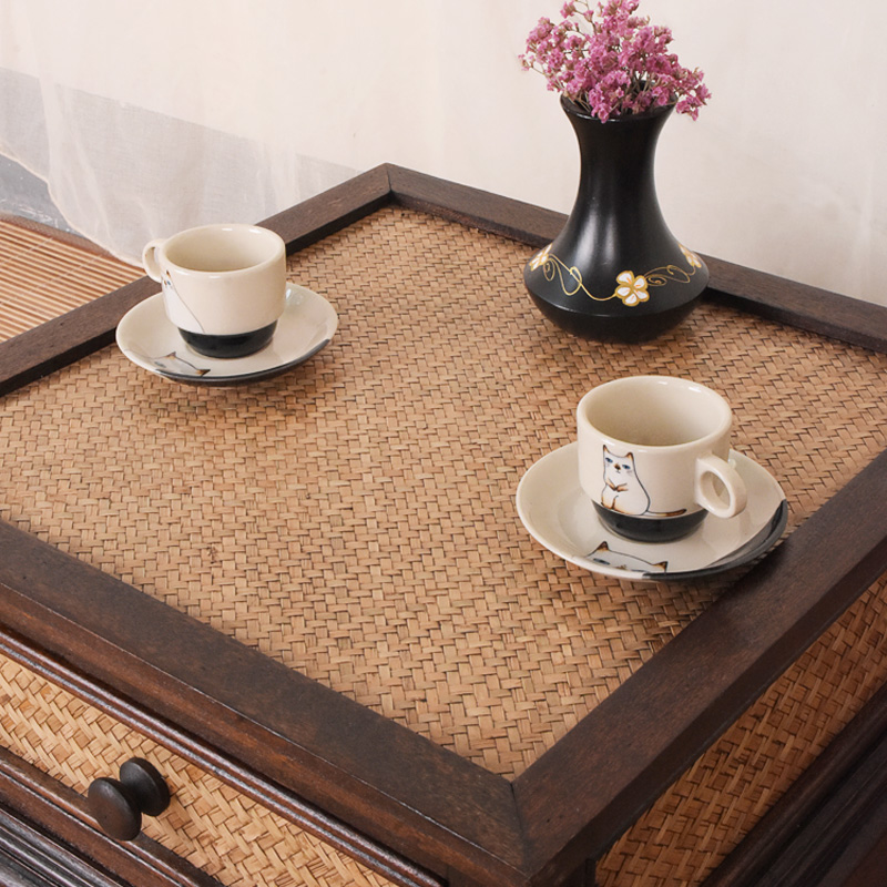 榻榻米桌子小茶几日式实木禅意阳台飘窗桌茶桌竹编中式矮茶台炕桌