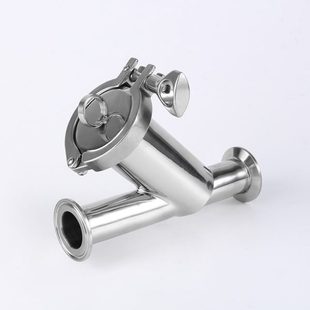 过滤器y型过滤器卡箍式 卫生级304不锈钢Y型快装 管道三通过滤器
