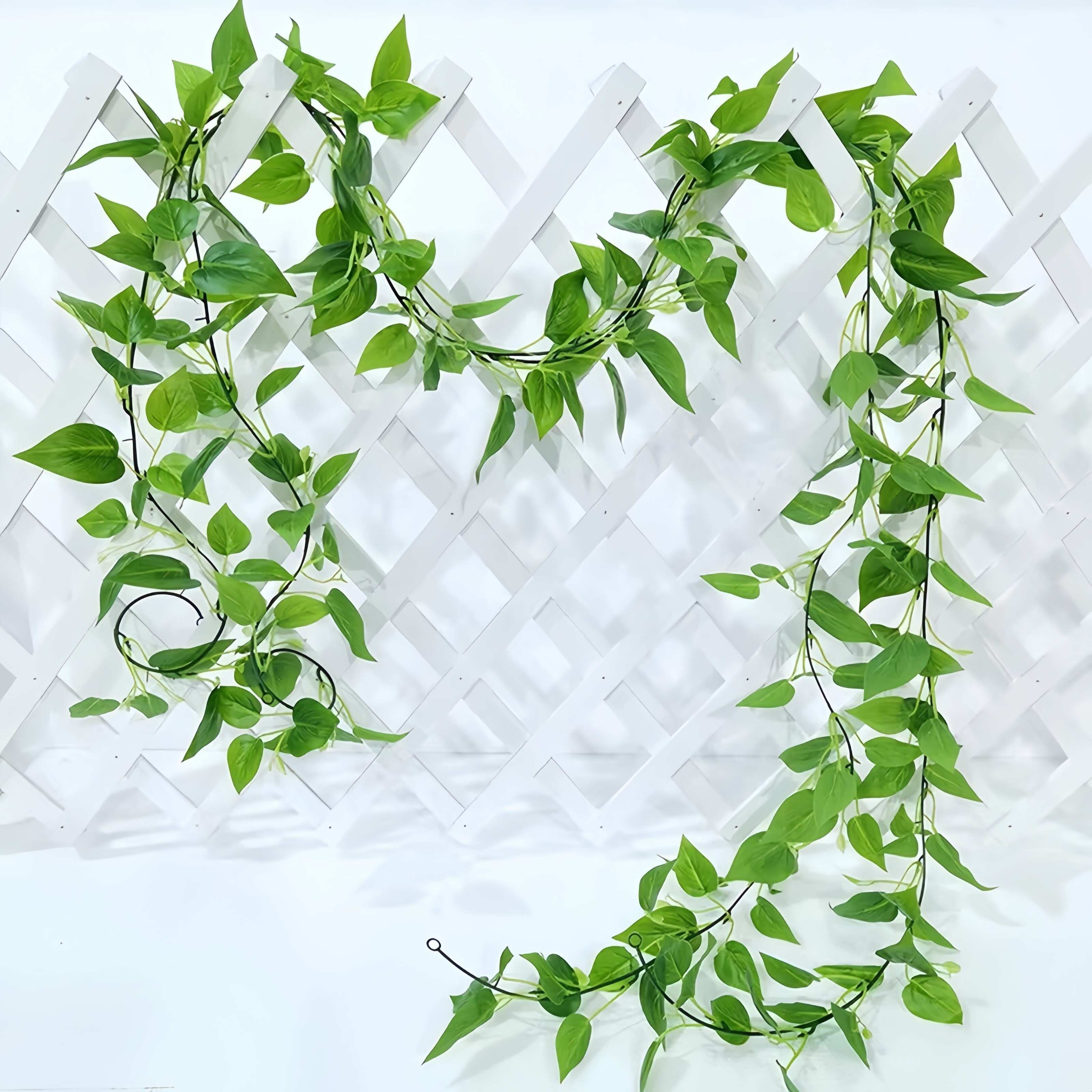 彷真绿色植物塑料假花藤条家居客厅装饰常青藤葡萄叶子黄金葛假树