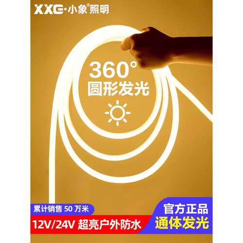 超亮12V霓虹柔性24V圆形灯带软led线 线条灯管矽胶360度发光户外