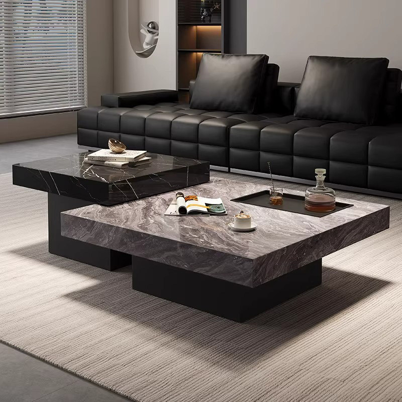 意式极简岩板茶几客厅现代轻奢高端家用大理石小户型方形高低组合,住宅家具,茶几,淘宝优惠券,粉丝福利购,淘宝优惠卷
