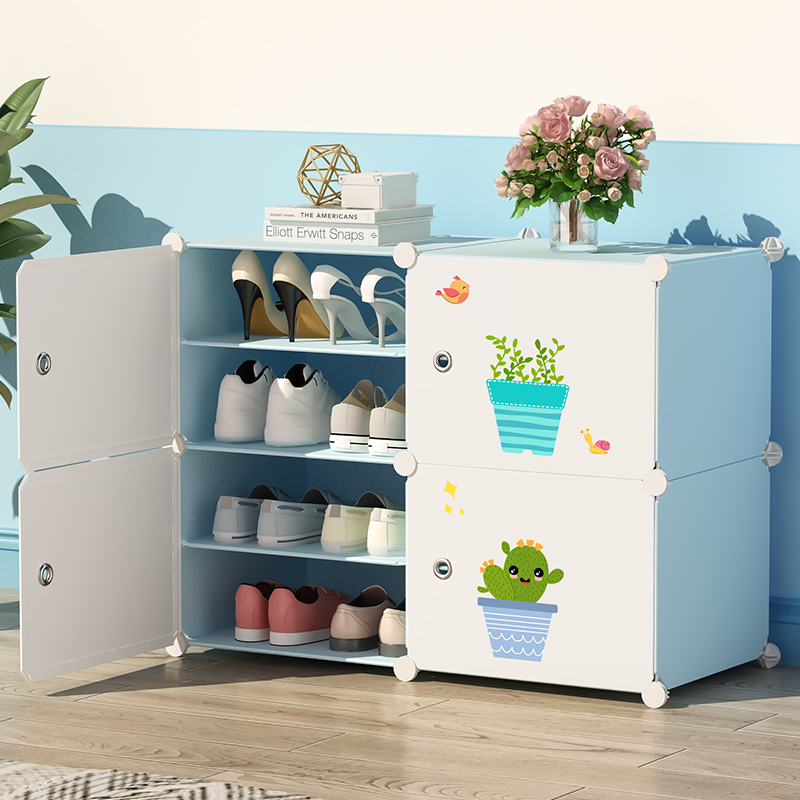 家用简易鞋架经济型宿舍门口防尘收纳鞋柜多层组装鞋植物鞋架子