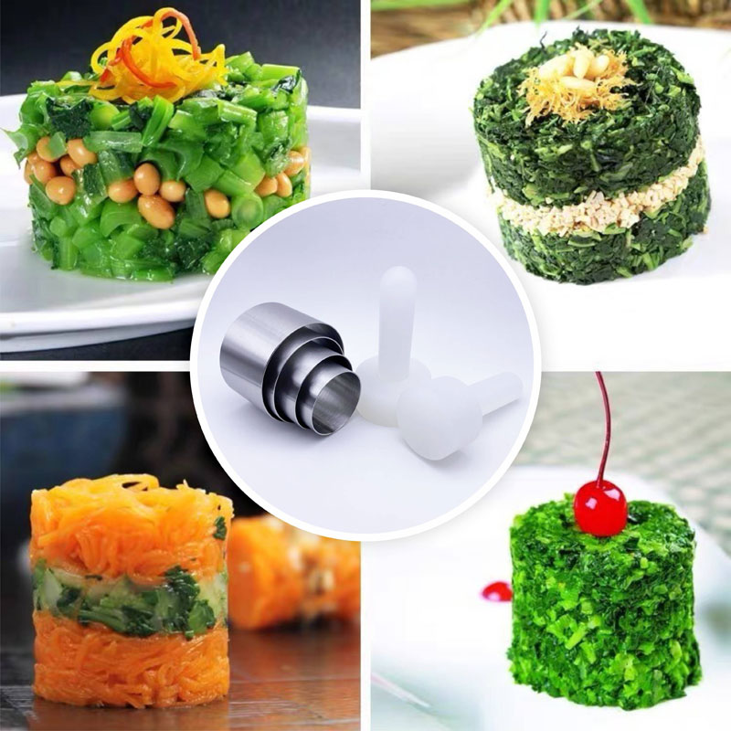 不锈钢圆形凉菜摆盘定型模具酒店厨房创意工具摆盘冷菜炒饭团造型