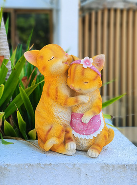 可爱小猫咪动物摆件花园庭院阳台民宿造景布置创意桌面装饰品礼物