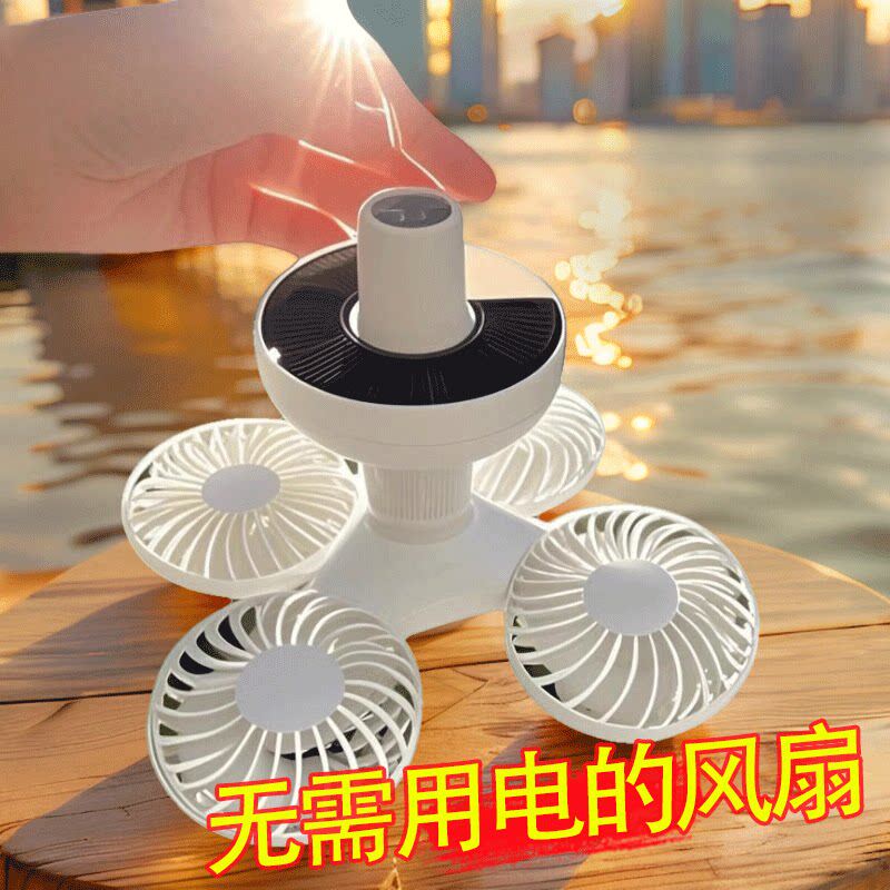 太阳能足球灯可折叠户外露营照明帐篷氛围充电超长续航应急风扇灯