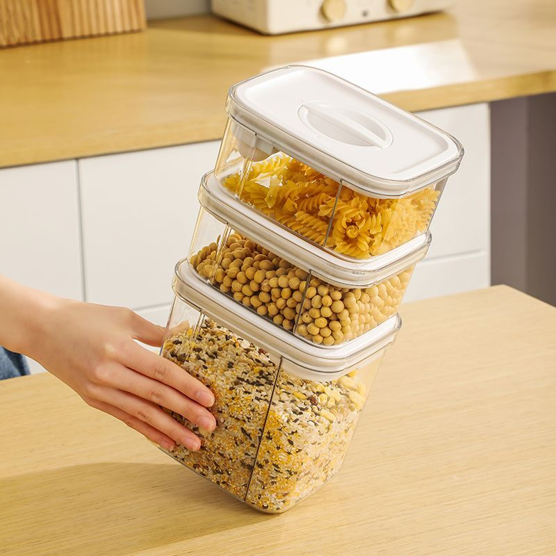 新款旋转式密封罐食品级密封保鲜盒透明奶粉面粉五谷杂粮储物罐子