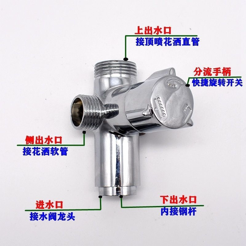淋浴三档四档分水器花洒3挡切换水龙头转换阀一进三出三通分水阀