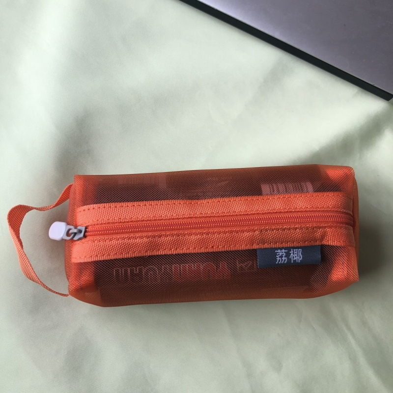 多功能简约网纱手提钥匙包透明迷你收纳袋文具笔袋收纳包小便携式