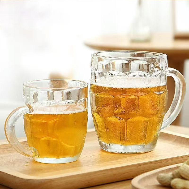 玻璃杯菠萝啤酒杯杯子扎啤家用小容量水杯加厚茶杯耐热喝酒水套装