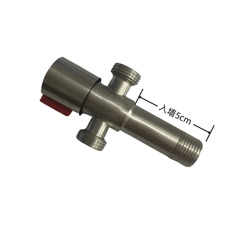 加长304不锈钢角阀4分通用热水器马桶入墙加厚加长型三角阀