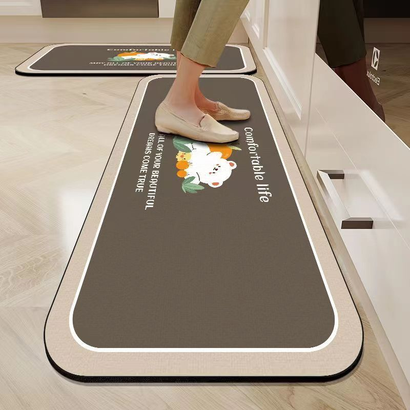 厨房硅藻泥软地垫门口吸水吸油防滑卫生间脚垫浴室可裁剪长条地毯