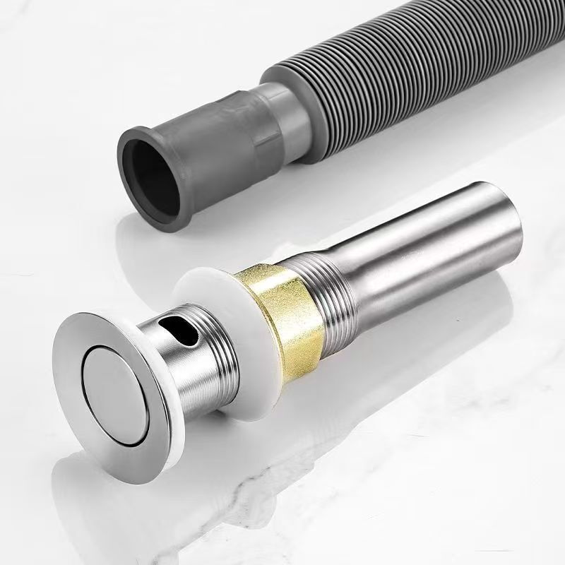 面盆下水器陶瓷玻璃盆下水管洗手洗脸盆配件全套配件不锈钢排水器
