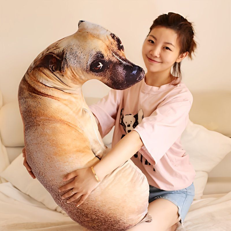 创意仿真单身狗抱枕毛绒玩具动物哈士奇公仔大号可爱女生睡觉玩偶