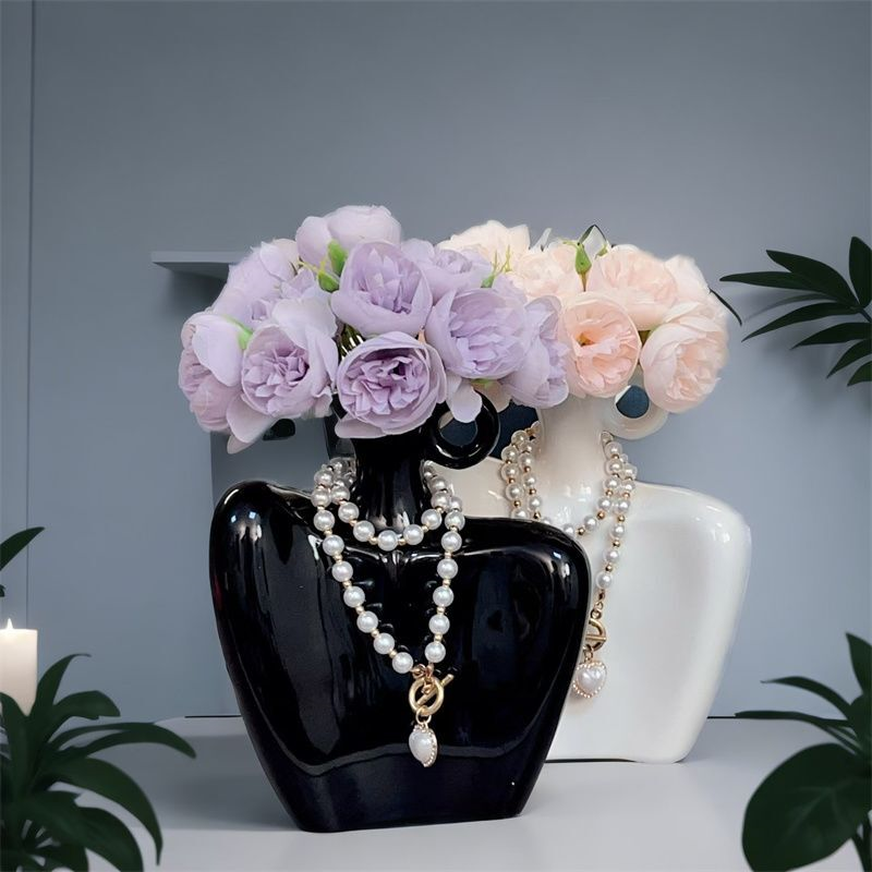 高级感创意人体造型艺术花瓶客厅插花花器家居酒柜装饰品小众摆件