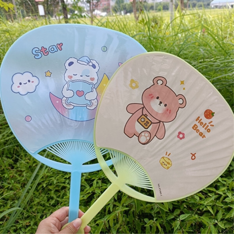 卡通塑料扇子可爱圆形芭蕉扇大号学生儿童驱蚊纳凉手摇扇夏天耐用