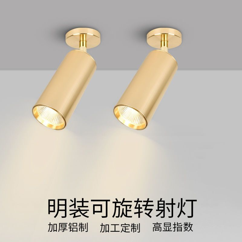 LED吊灯服装店铺过道客厅明装射灯免开孔可调角度聚光吸顶天花灯
