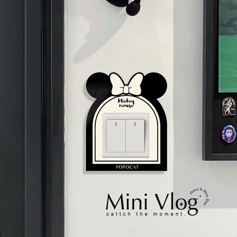 米奇开关贴现代简约开关保护套防脏墙面遮丑装饰插座美化边框套