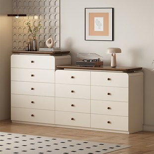 中古风实木五斗柜卧室床尾储物八斗柜靠墙客厅收纳置物抽屉柜子