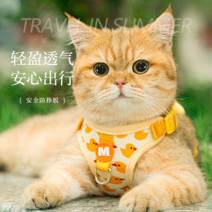 猫咪牵引绳防挣脱外出遛猫绳溜猫链子宠物胸抱婴袋猫绳子小型犬