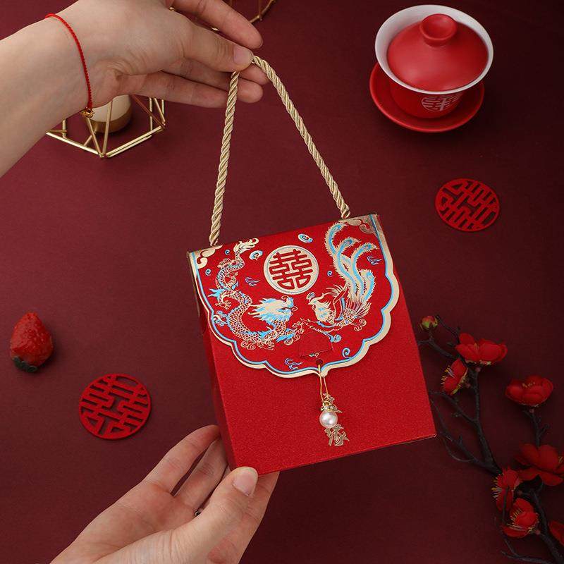 2026年喜糖盒子结婚专用批の发磨砂中式婚礼糖果盒回礼喜糖袋伴手