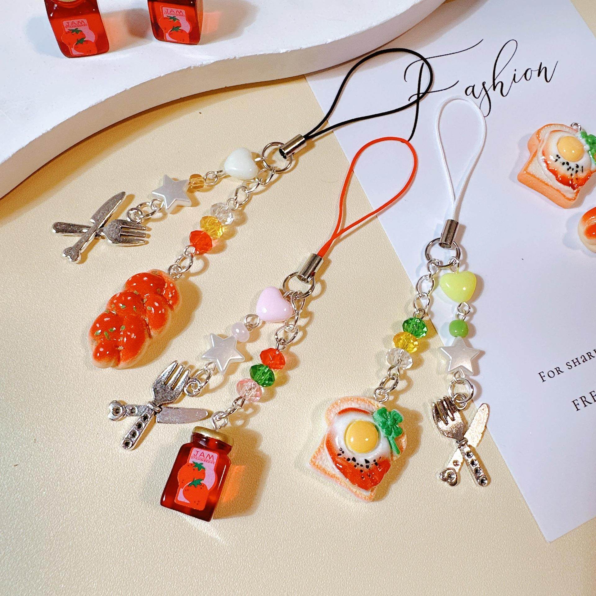本命年手机链轻奢小众精致高级感马年手机链新款【果酱面包】仿真食玩手机链耳机包挂饰钥匙扣百搭饰品挂绳,3C数码配件,手机挂件/手机链,淘宝优惠券,粉丝福利购,淘宝优惠卷
