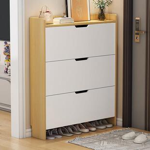 2025新款入门鞋柜门外走廊用带门鞋柜实木超薄翻斗家用门口楼道入