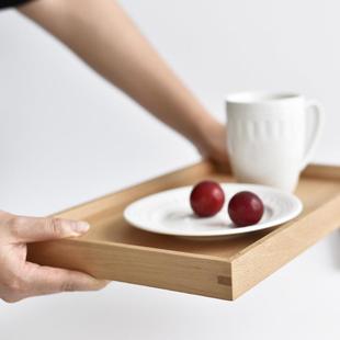 长方 自然 清新味道 日式 风实木制托盘餐盘甜品盘咖啡茶具收纳盘
