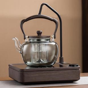 上水抽水电陶炉煮茶炉器烧水胡桃木全玻璃大容量蒸煮茶壶套装 新款