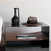 日式 极简边桌角几 侘寂风床头柜沙发边几置物北欧创意工业简约意式