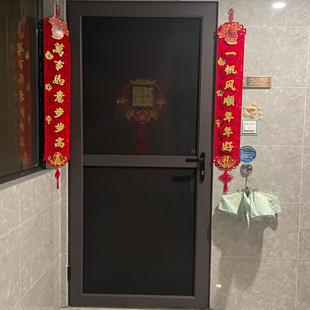 定制铝合金防蚊进户门金钢网带锁单开 纱 纱门房间厨房金刚网平开
