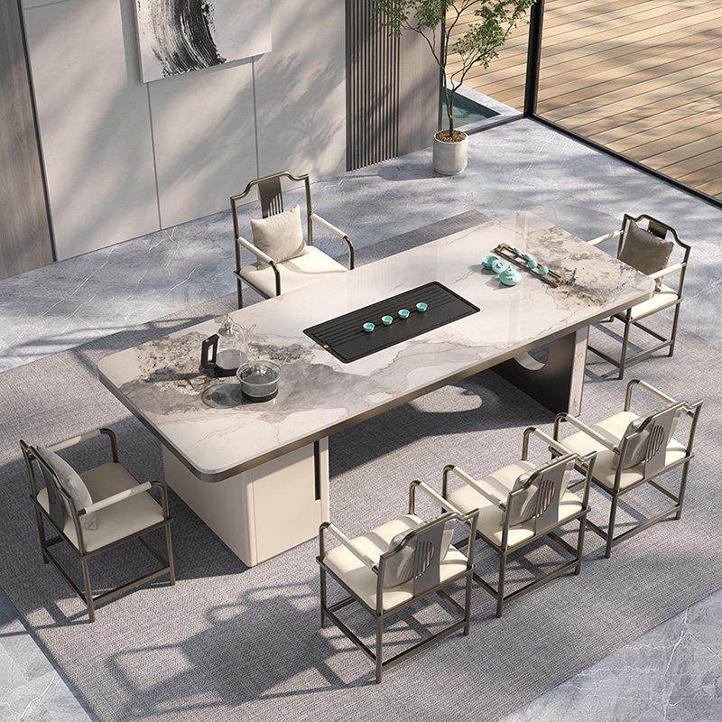 意式极简岩板茶桌椅组合别墅客厅设计师创意艺术茶台轻奢现代简约,住宅家具,茶几,淘宝优惠券,粉丝福利购,淘宝优惠卷