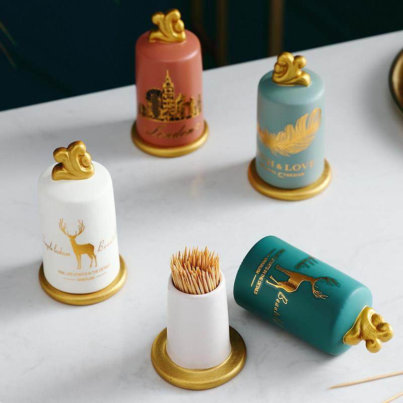 陶瓷牙签筒摆件个性北欧轻奢高档ins风牙签盒创意家用棉签收纳盒,收纳整理,牙签盒,淘宝优惠券,粉丝福利购,淘宝优惠卷