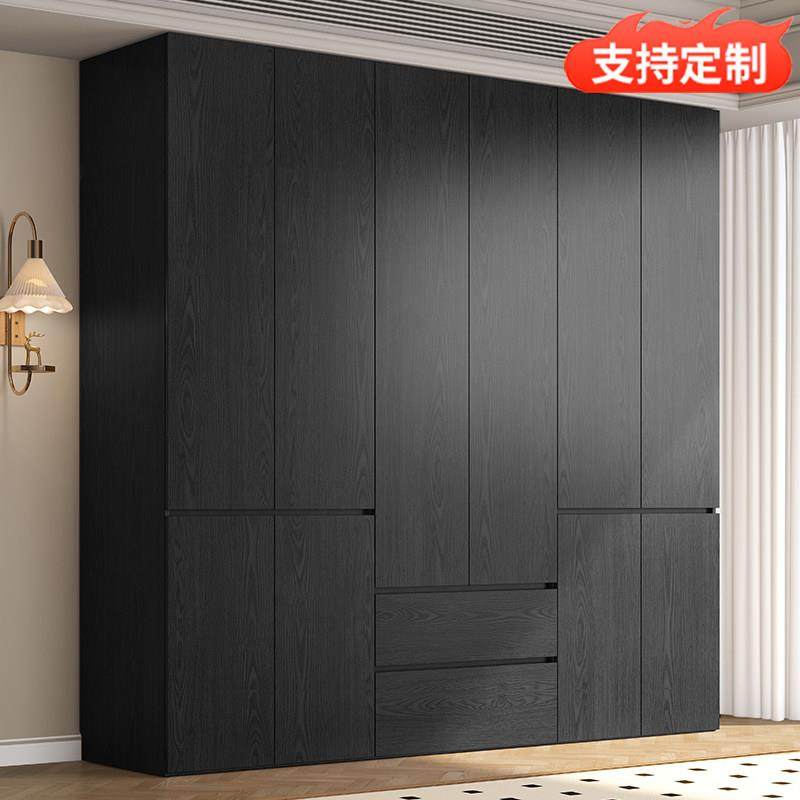 黑色复古风全实木橡木衣柜家用卧室现代简约高级感大衣橱支持定制,住宅家具,独立衣柜,淘宝优惠券,粉丝福利购,淘宝优惠卷
